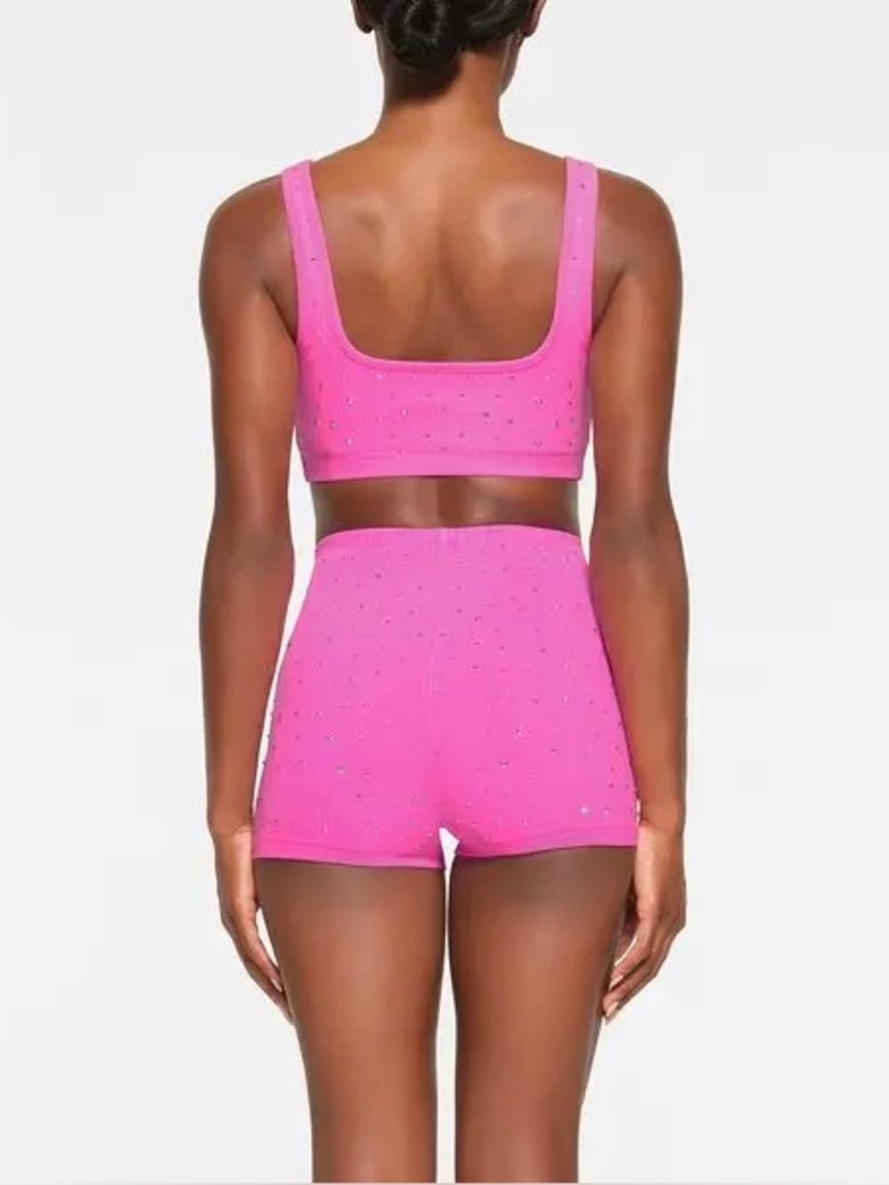 Skim Rhinestone Outdoor Bralette Scoop neck Taffy Hot pink size Large - Picture 2 of 7